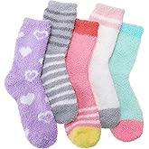 Fuzzy Slipper Socks Thick Fluffy Warm Winter Cozy Plush Soft Sleep Home Socks for Women Men