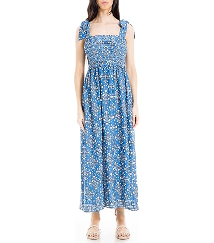 Max Studio Women's Short Sleeve Jersey Dress, Denim-0T73, X-Small at Amazon Women's Clothing store