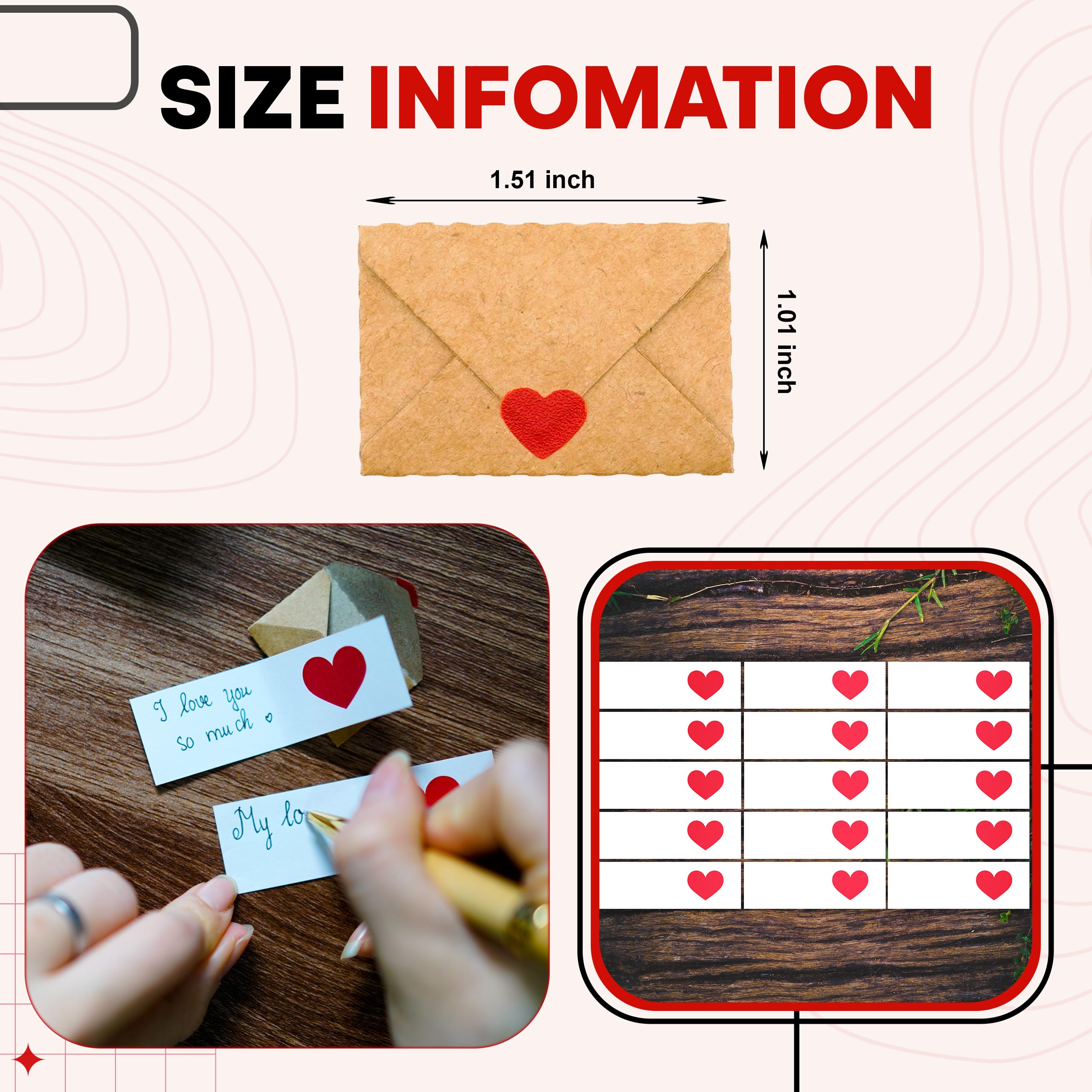 DuduCraft Romantic Stocking Stuffers for Him or Her - Tiny Christmas Cards for a Sentimental Holiday Gift | Mini Blank Love Notes for Husband, Wife, Boyfriend, Girlfriend | Cute Xmas Stationery Set