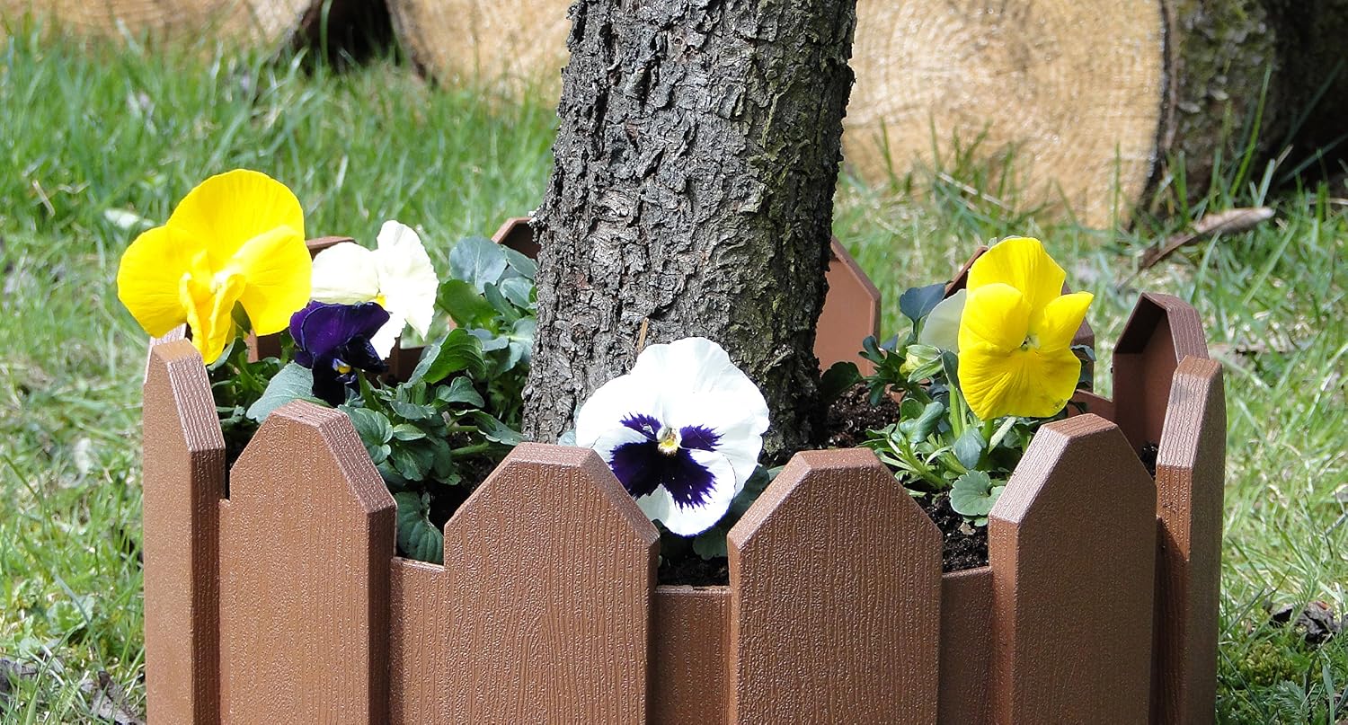 Woolux Garden - Empalizada para jardines (2, 4 m), color marrón ...