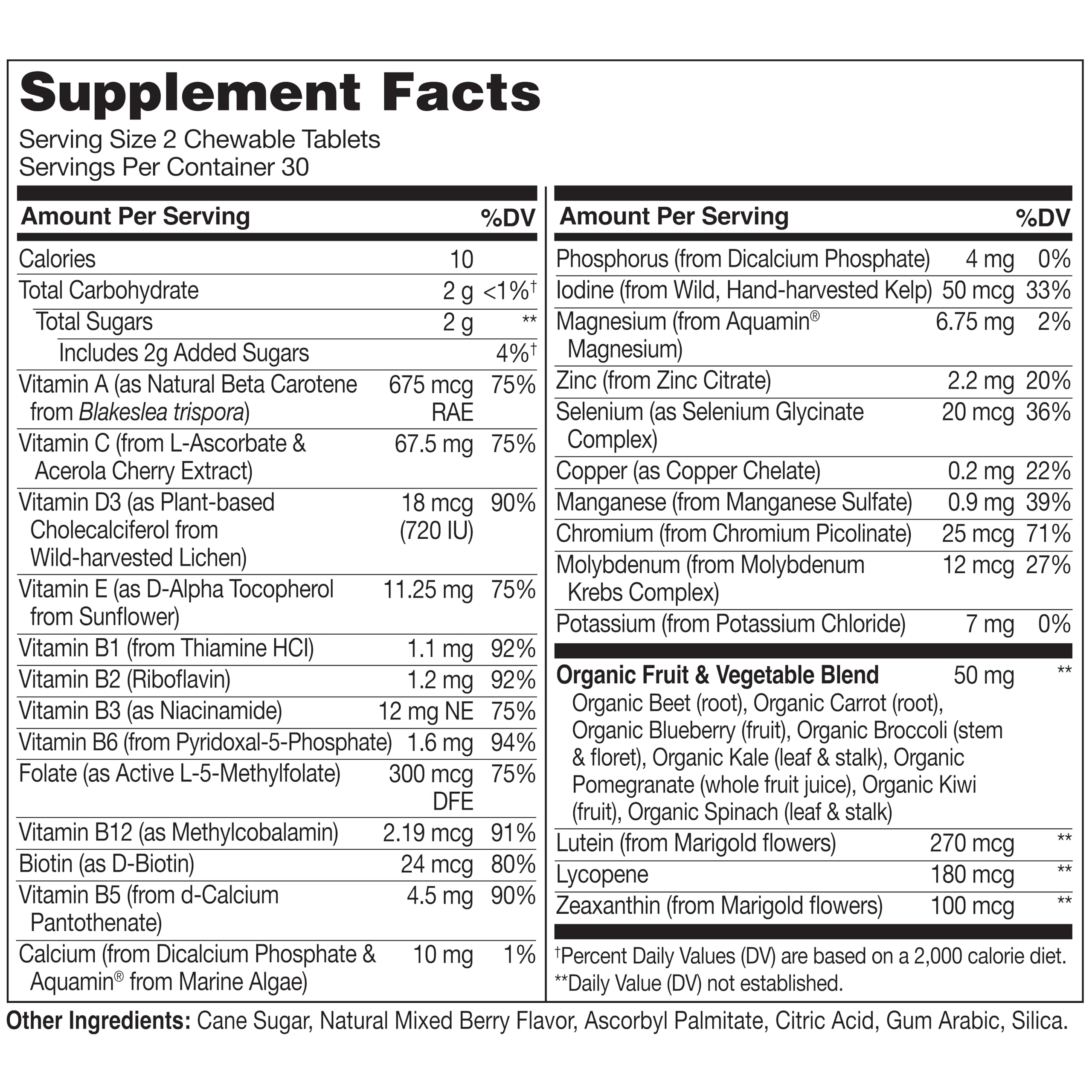 NATURELO Chewable Vitamin for Kids – Multivitamin with Whole Food Organic Fruit Blend - 60 Tablets for Children