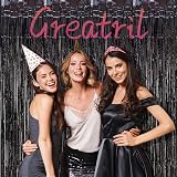 GREATRIL Black Tinsel Curtain Backdrop Pack of 2 1m x 2.5m Foil Fringe view 8