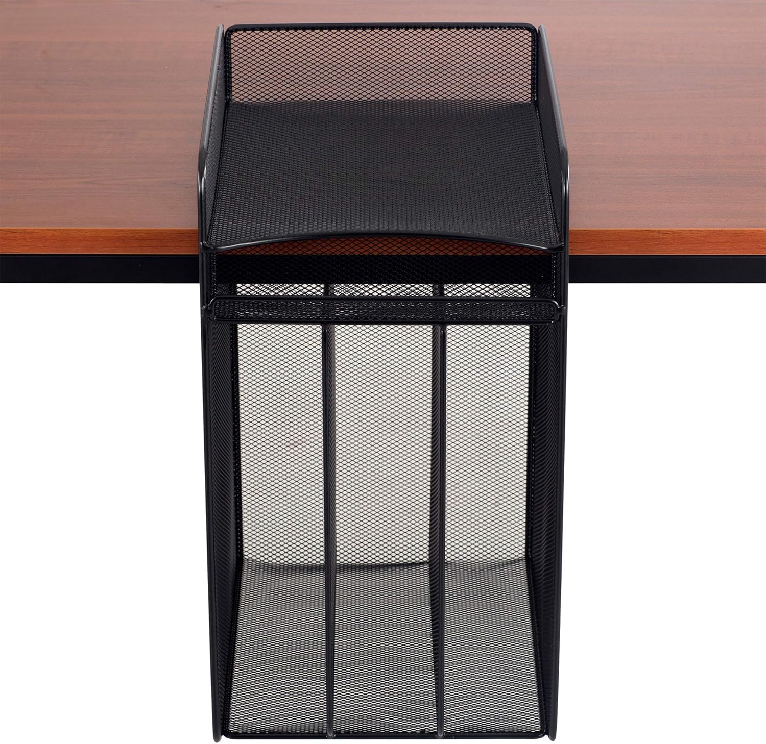 Safco Products Onyx Mesh 5-Tray Underdesk Hanging Organizer 3240BL, Black Powder Coat Finish, Durable Steel Mesh Construction: Office Products