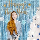 Blue Foil Fringe Curtain 2 Pcs 1x2.5m Party Backdrop view 5
