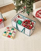 SONGMICS Christmas Ornament Storage Box 128 Slots Forest Green RFB029C01 view 5