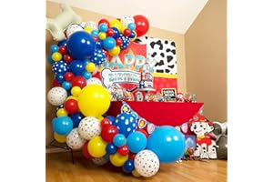 SHERYL DECOR ALL-IN-1 – Paw Patrol Balloons Garland Arch Kit with BONUS Dog Bone & Paw Print Balloons for Paw Patrol Birthday Decorations – Paw Patrol Balloons Backdrop, Paw Patrol Party Supplies for 3rd yo Boy