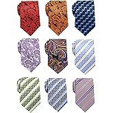 YanLen Lot 9 PCS Classic Men's Tie Necktie Woven JACQUARD Neck Ties
