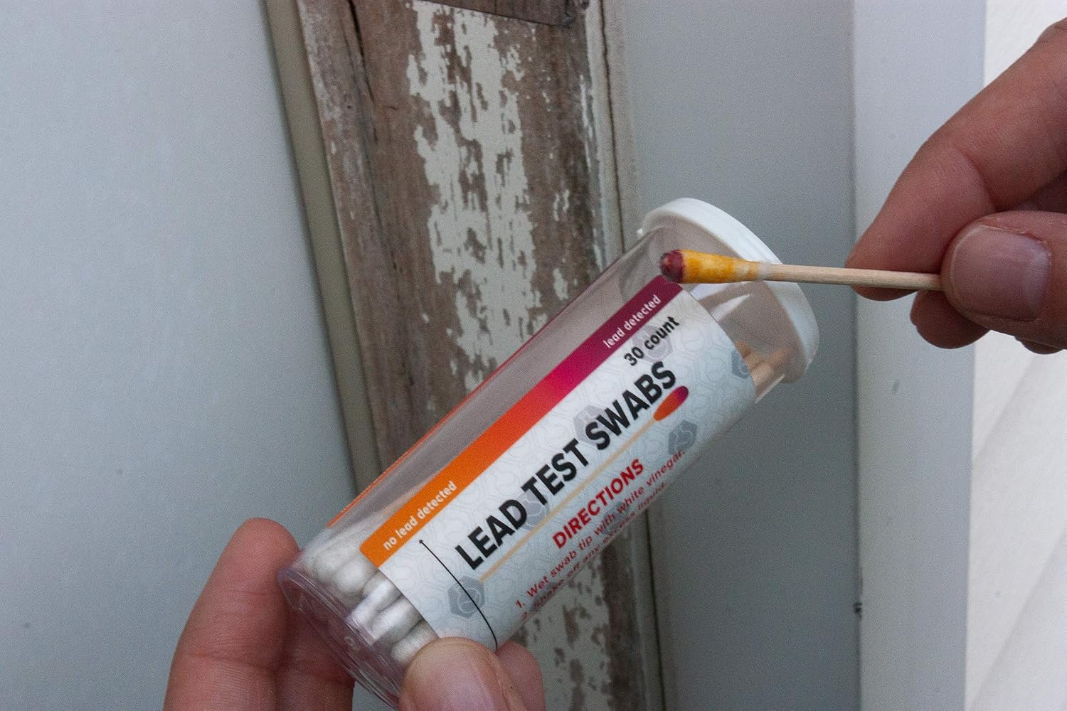 SCITUS know, understand Lead Test Kit with 30 Testing Swabs Rapid Test Results in 30 Seconds Just Dip in White Vinegar to Use Lead Testing Kits for Home Use, Suitable for All Painted Surfaces - Image 4
