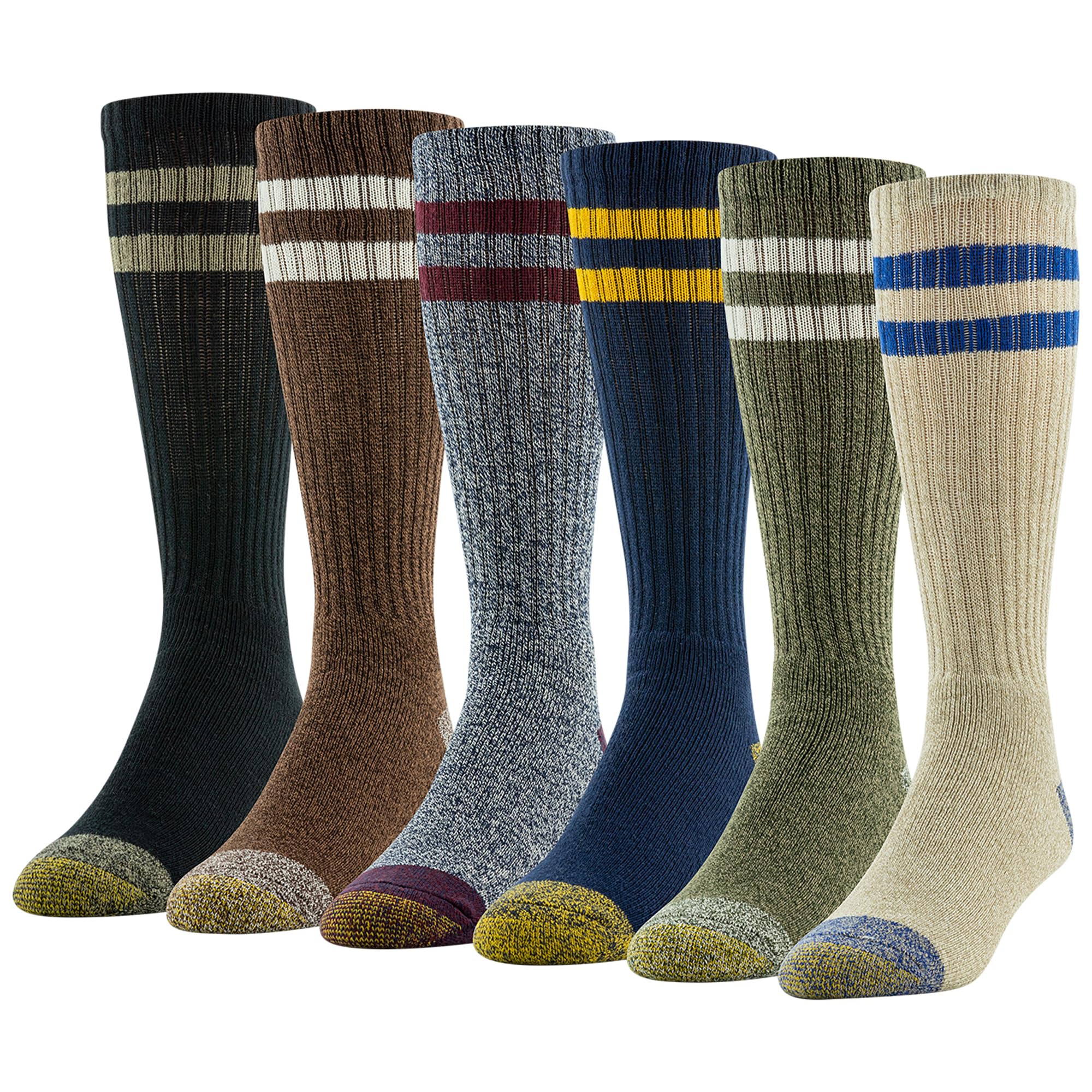 GOLDTOE Men's Harrington Crew Socks, Multipairs