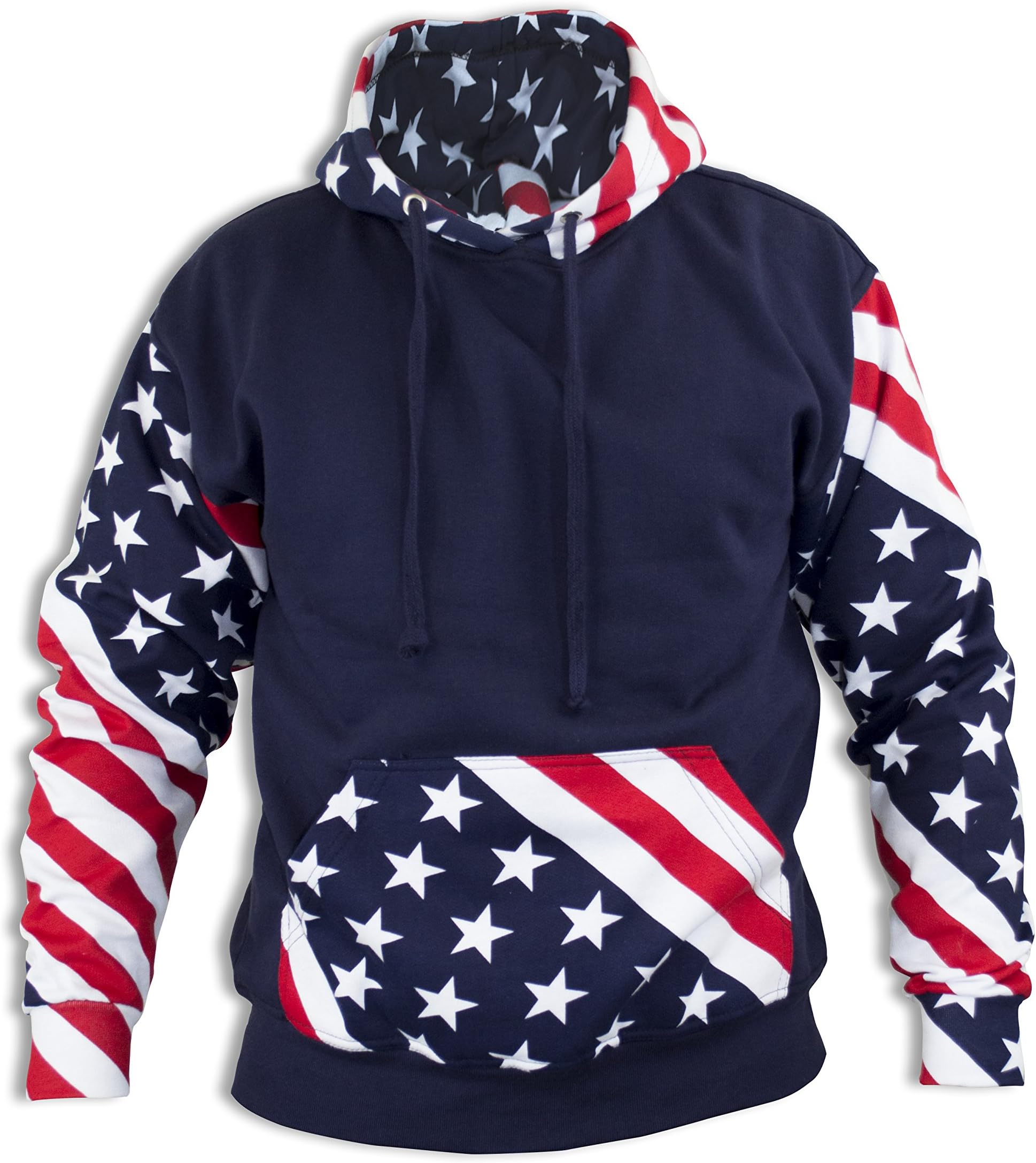 Waves Apparel Unisex USA Flag Inspired Hoodie Pullover Sweatshirt