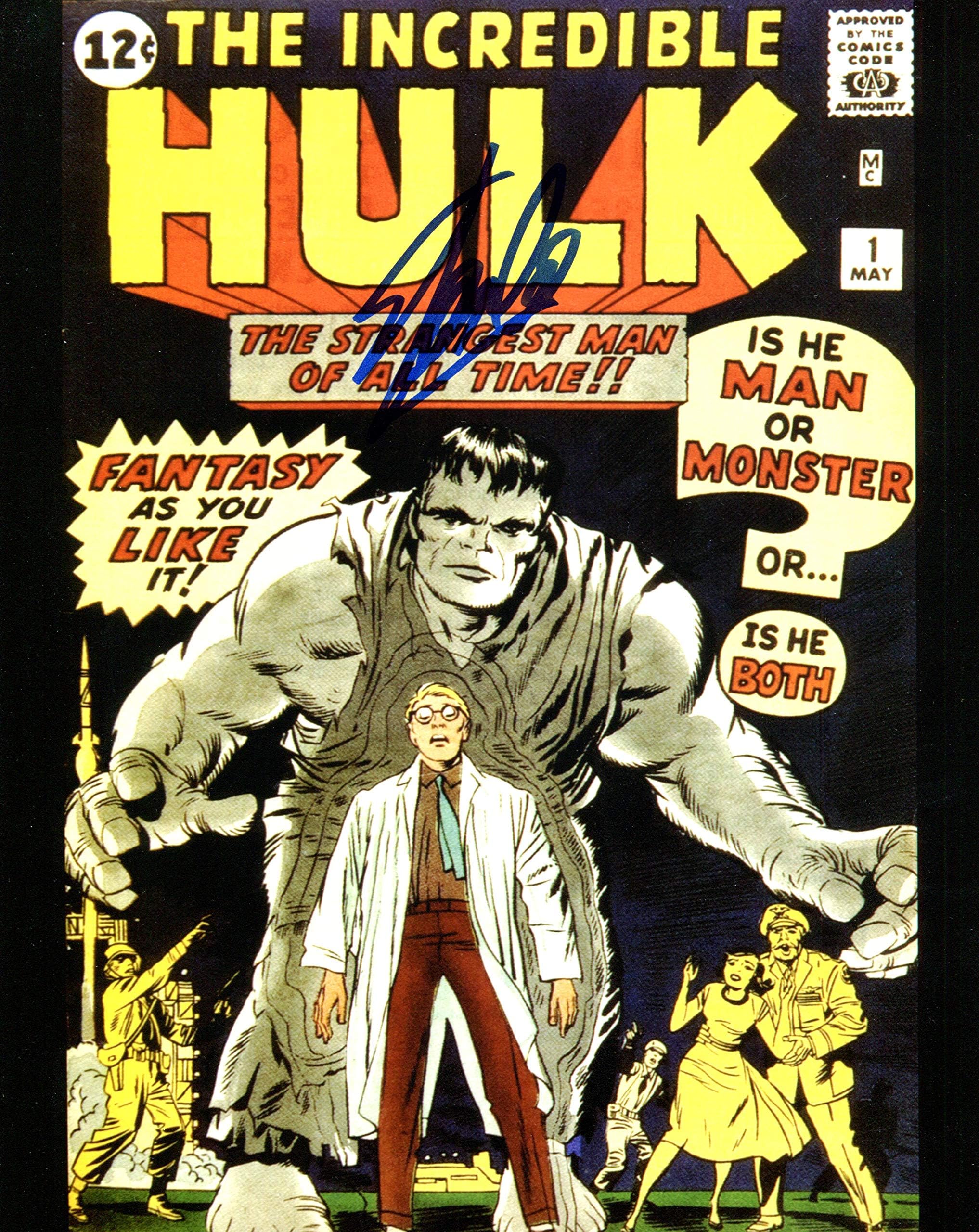 Stan Lee Signed/Autographed The Incredible Hulk #1 8x10 Glossy Photo. Includes Fanexpo Fanexpo Certificate of Authenticity and Proof. Entertainment Autograph Original.