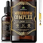 HERBALICIOUS Mushroom Complex – 8 Mushroom Supplement for Focus, Memory, and Immune Support – High Potency 120,000mg Blend – 