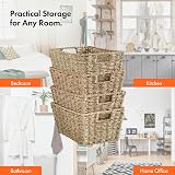 VonHaus Seagrass Storage Baskets Set of 4 Hand-Woven Hampers with Handles view 6