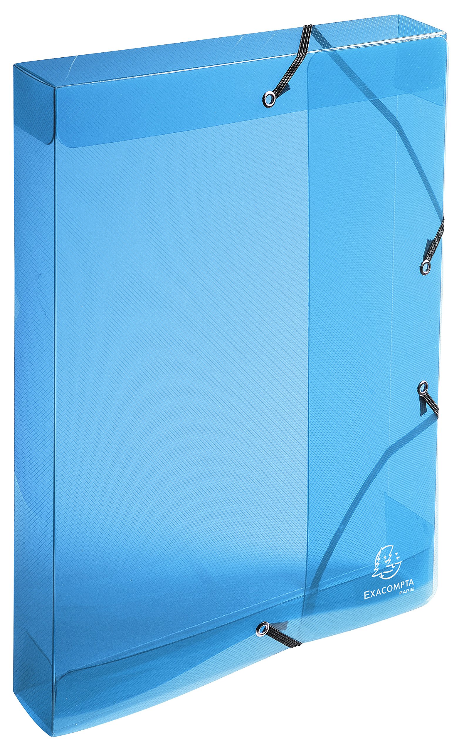 Exacompta - Ref. 59610E - 1 filing box with Crystal rubber bands - in polypropylene - spine 4 cm - dimensions 25 x 33 cm - for A4 format documents - random color - delivered assembled