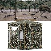 LHUTOR Hunting Blind, 2 Person Pop Up Blinds 360/270 Degree See Through,3-4 Portable Person Hunting Ground Blinds for Deer