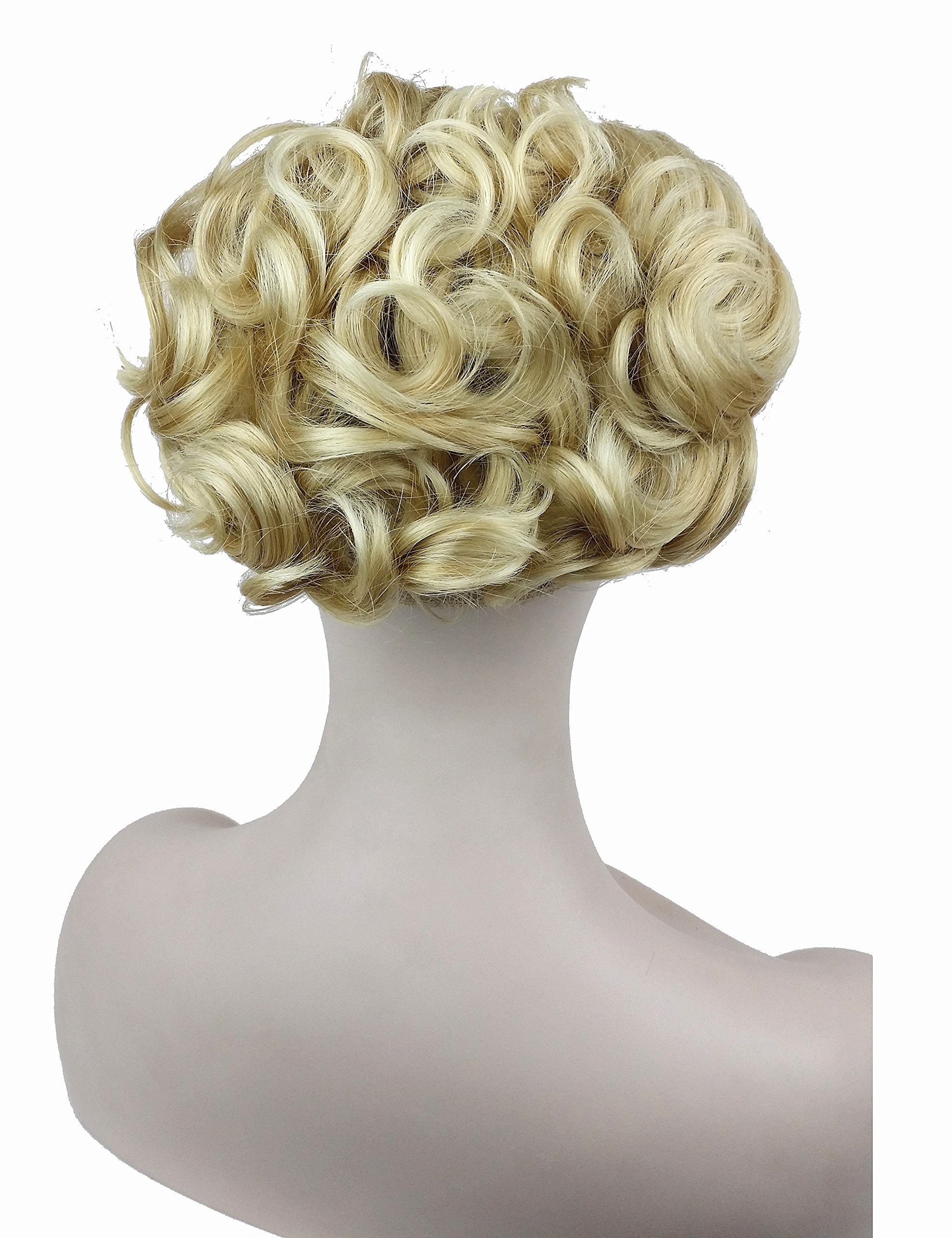 Lydell Short Messy Curly Dish Hair Bun Extension Stretch hair Combs Clip in Ponytail Extension (24BT613)