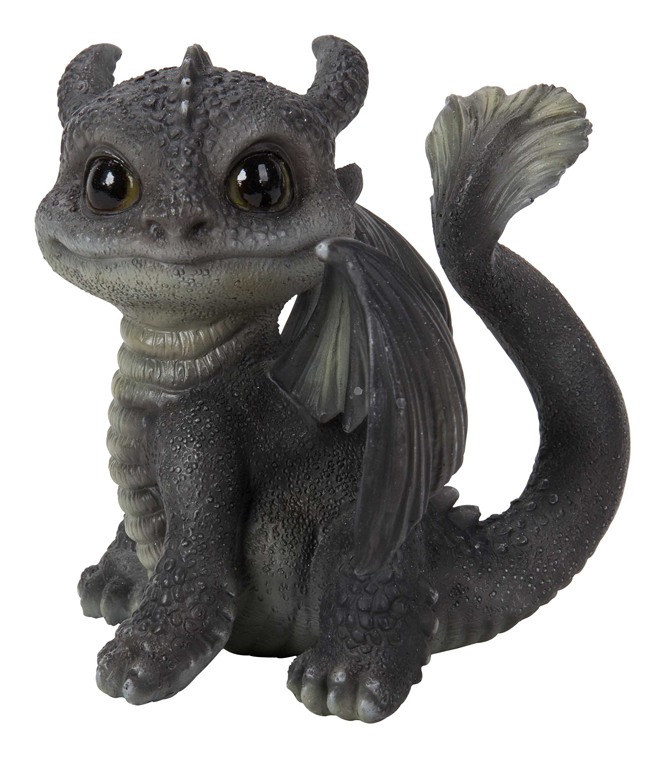 Miniature World Grey Fan Tail Dragon Fairy Garden Decoration (MW04-017)