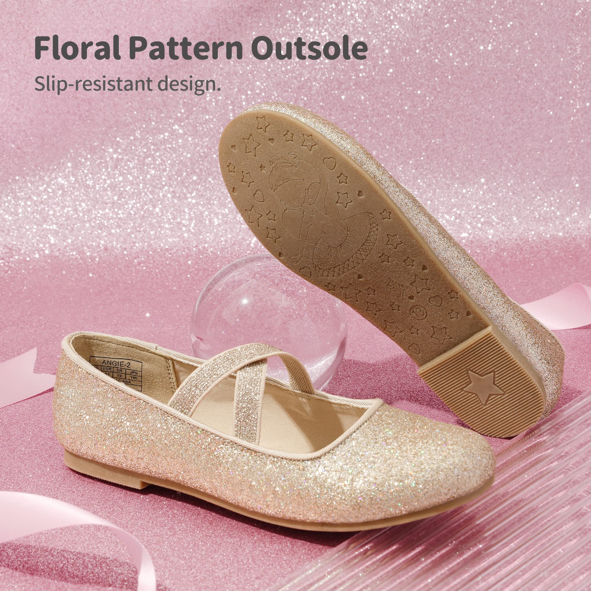 DREAM PAIRS Girls Ballerina Dress Shoes Mary Jane Flats