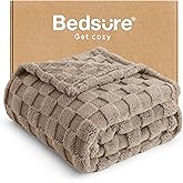 Bedsure GentleSoft Twin Blanket for Bed Light Brown - Super Soft Cozy Blankets for Women Men Girls, Cute Fuzzy Fleece Throws for Bedroom Couch, 60x80 Inches