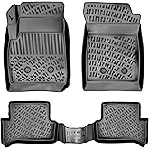 RizLiner 2015-2022 Chevrolet Colorado Extended Cab & GMC Canyon Extended Cab Floor Mats 3D Custom Fit Compatible with Colorado & Canyon Rubber Car Mats Laser Measured All Weather Waterproof (Black)