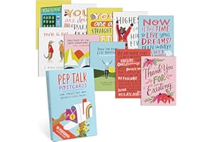 Em & Friends Pep Talk Postcard Book, 20 Postcards (2 Each 10 Styles), 5 x 7-inches