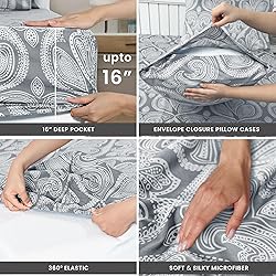 LUX Decor Paisley Queen Sheet Set, 6 PC Soft