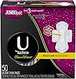 U by Kotex CleanWear Ultra Thin Pads with Wings, Regular, Unscented, 50 Count