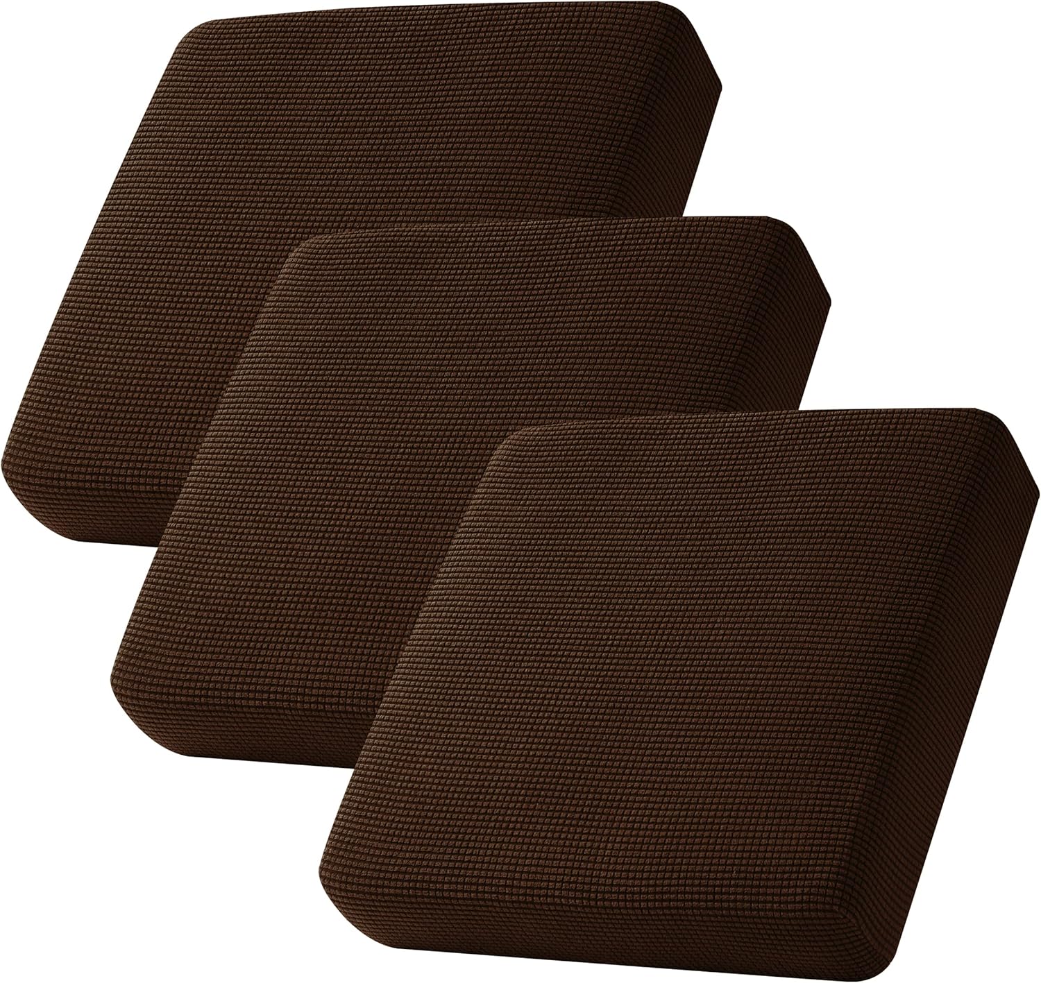 Slipcovers - CHUN YI 3PC Stretch Couch Cushion Covers, Individual Replacement Sofa Seat Slipcovers Suitable for Armchair Loveseat Sofa with Elastic Spandex Jacquard Fabric(3pc,Chocolate)