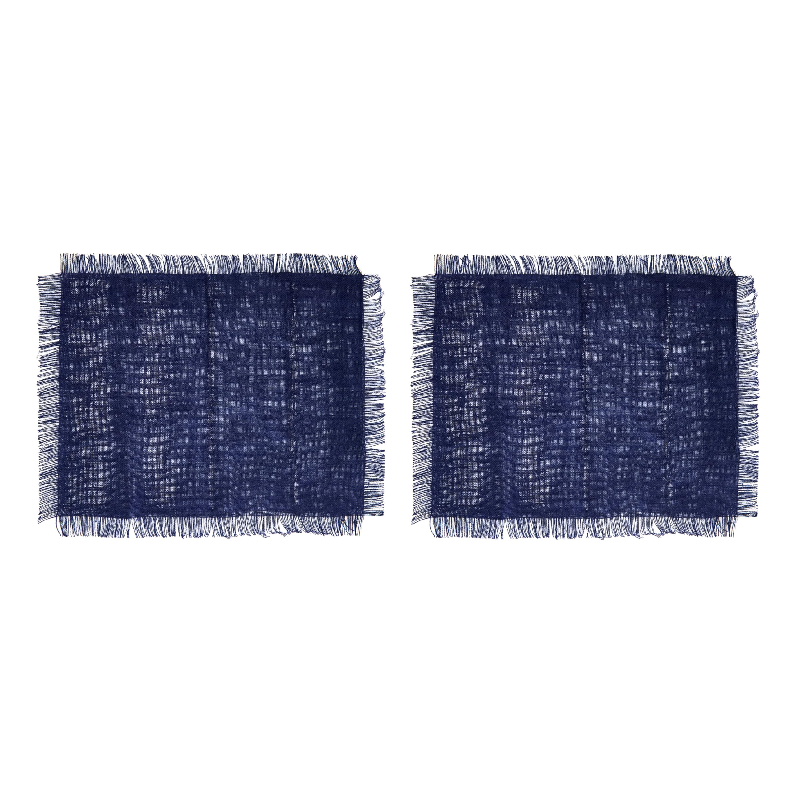 Mikasa 2pc Jute Rectangular Placemats, Blue, 35cm x 45cm, Tagged