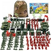 AMOR PRESENT Army Men Playset, 277PCS, with Handbag Battle Map | Military Soldier Toys for Team Battles, Inspire Creative Play, Strategy Building, and Learning Adventures, Party Favors