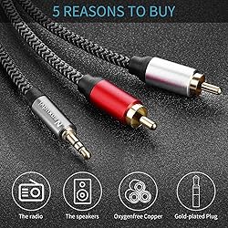 Nanxudyj 3.5mm to 2RCA Audio Cable