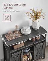 VASAGLE Sideboard Kitchen Cabinet with Sliding Doors 33x100x80 cm Stone Grey view 4
