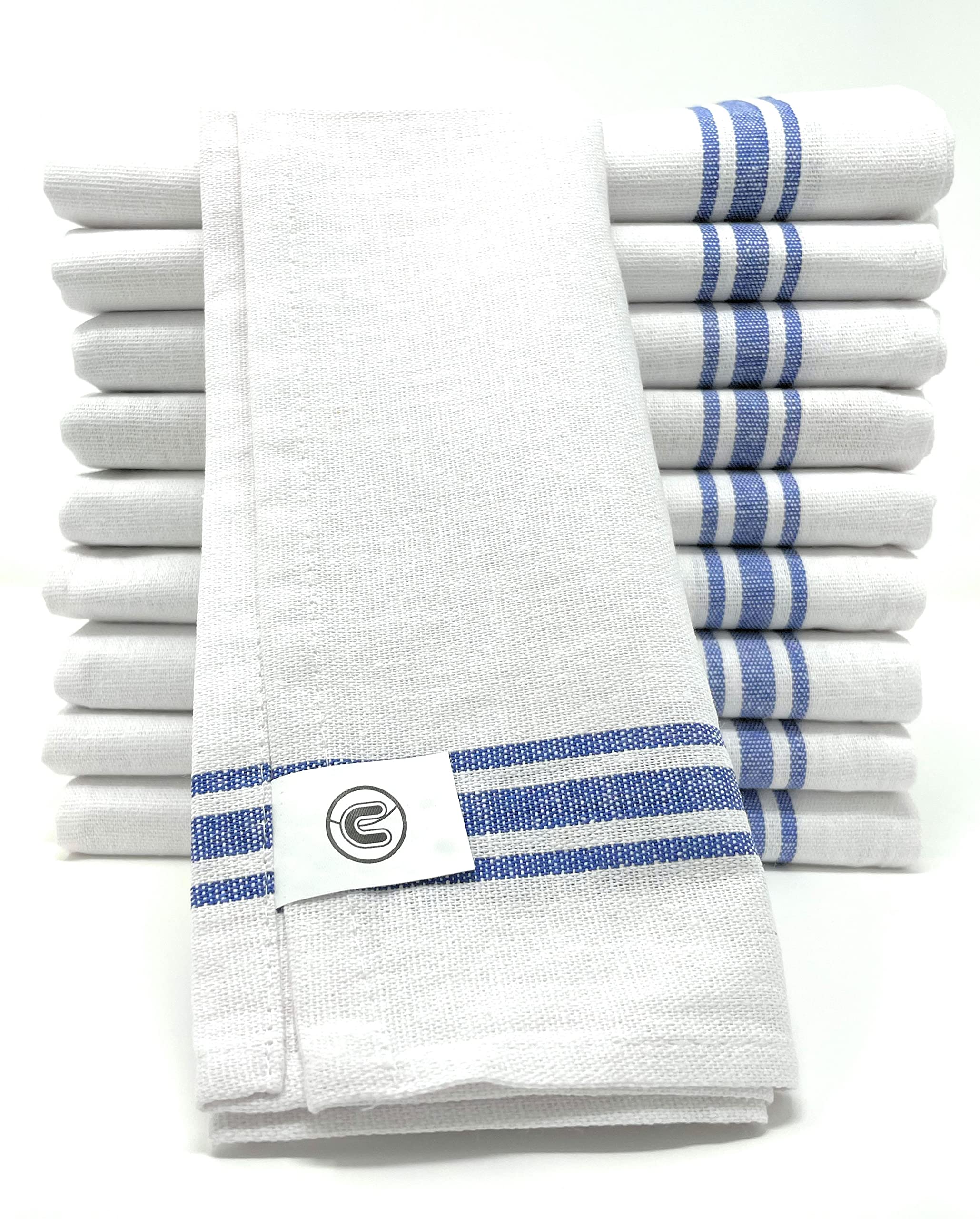 Discounted Cleaning Supplies Pack of 10 Absorbent Tea Towels for Kitchen Cotton 70 x 47cm โ Dish Cloth for Drying Dishes โ Quality Terry Tea Towels for Catering โGlass Cloth for Bar & Restaurant