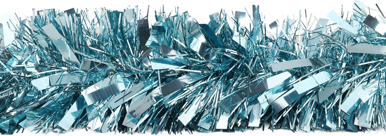 Christmas Concepts® 4m (13ft) Metre Chunky/Fine Christmas Tinsel - Christmas Decoration Tinsel (ICE BLUE) - Image 4