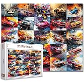 1000 Piece Jigsaw Puzzles Game Luxury Sports Car for Adults Colorful Graffiti Racing Car Puzzles Puzzle of Cars for Home wall Decor DIY Art 27 x 20 Inches Perfect for Game Nights