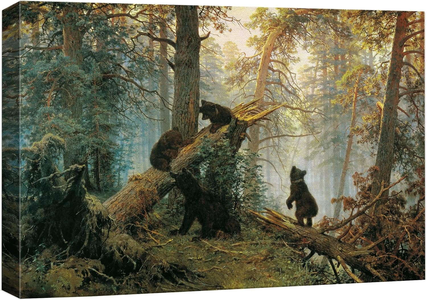 Posters & Prints - wall26 Canvas Print Wall Art Black Bears in The Spring Forest Nature Wilderness Illustrations Modern Art Scenic Colorful Multicolor for Living Room, Bedroom, Office - 12