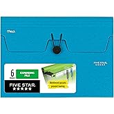 Five Star Expanding File Organizer, 6-Pocket Accordian File Organizer, Bungee Closure, Holds 8-1/2" x 11" Paper, Tidewater Blue (350100C-ECM)