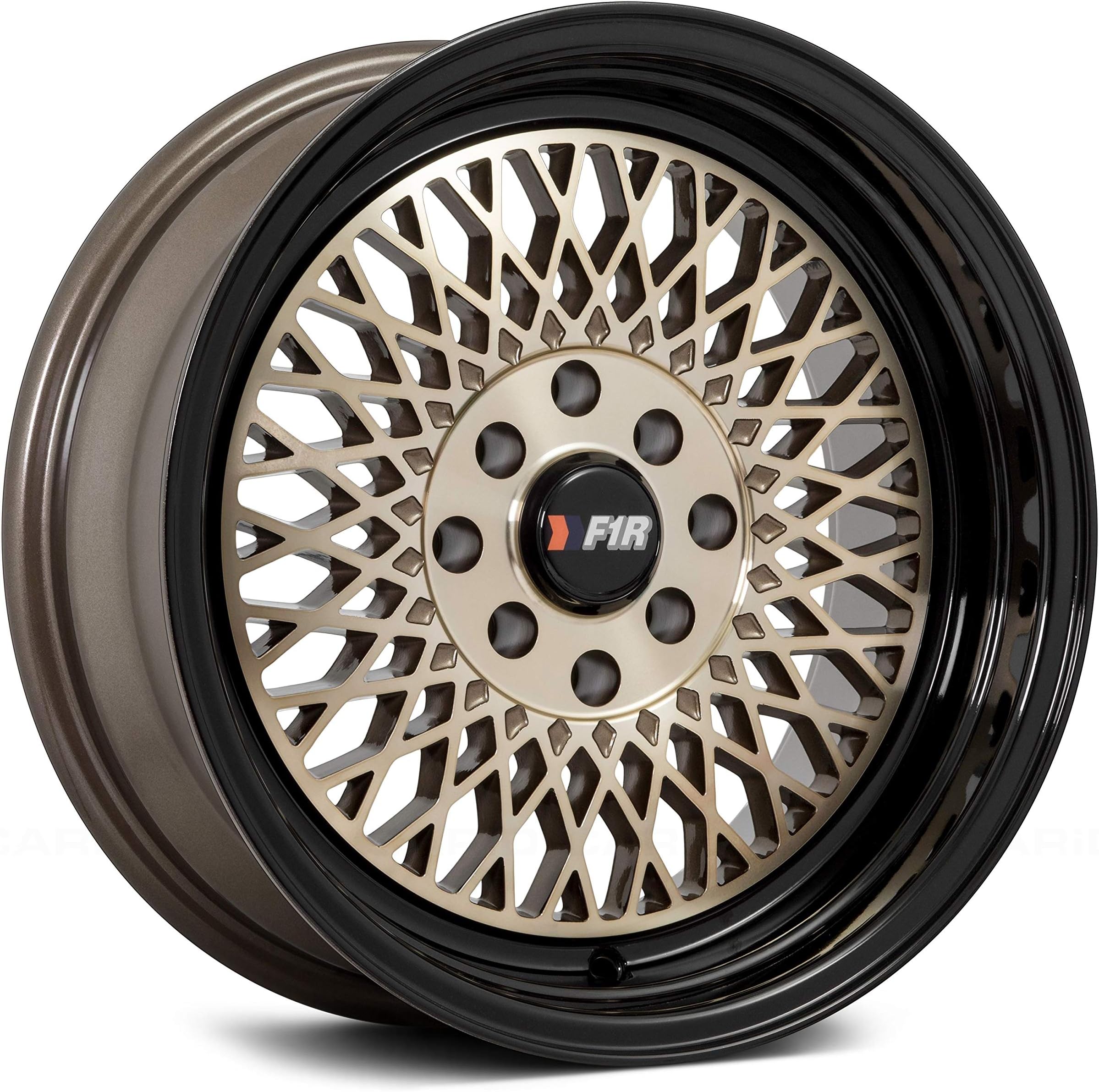 F1R F01 Machined bronze/Black Lip Wheel Finish (15 x 8. inches /4 x 100 mm, 0 mm Offset)