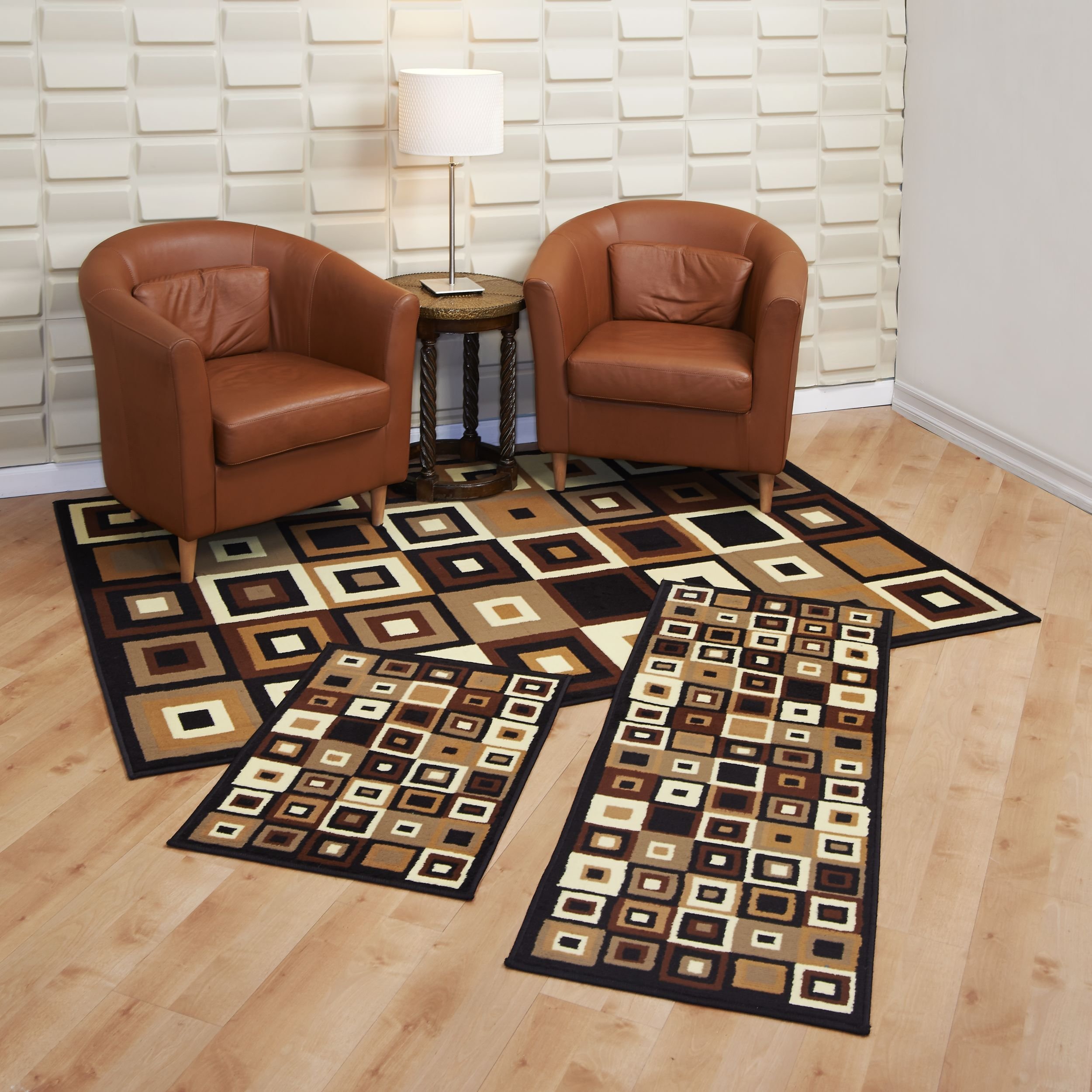 Achim Home Furnishings Capri 3-Piece Rug Set, Southwest Tiles
