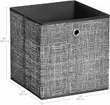 SONGMICS Storage Boxes Set of 6 30 cm Cube Fabric with Handles Heathered Black view 5