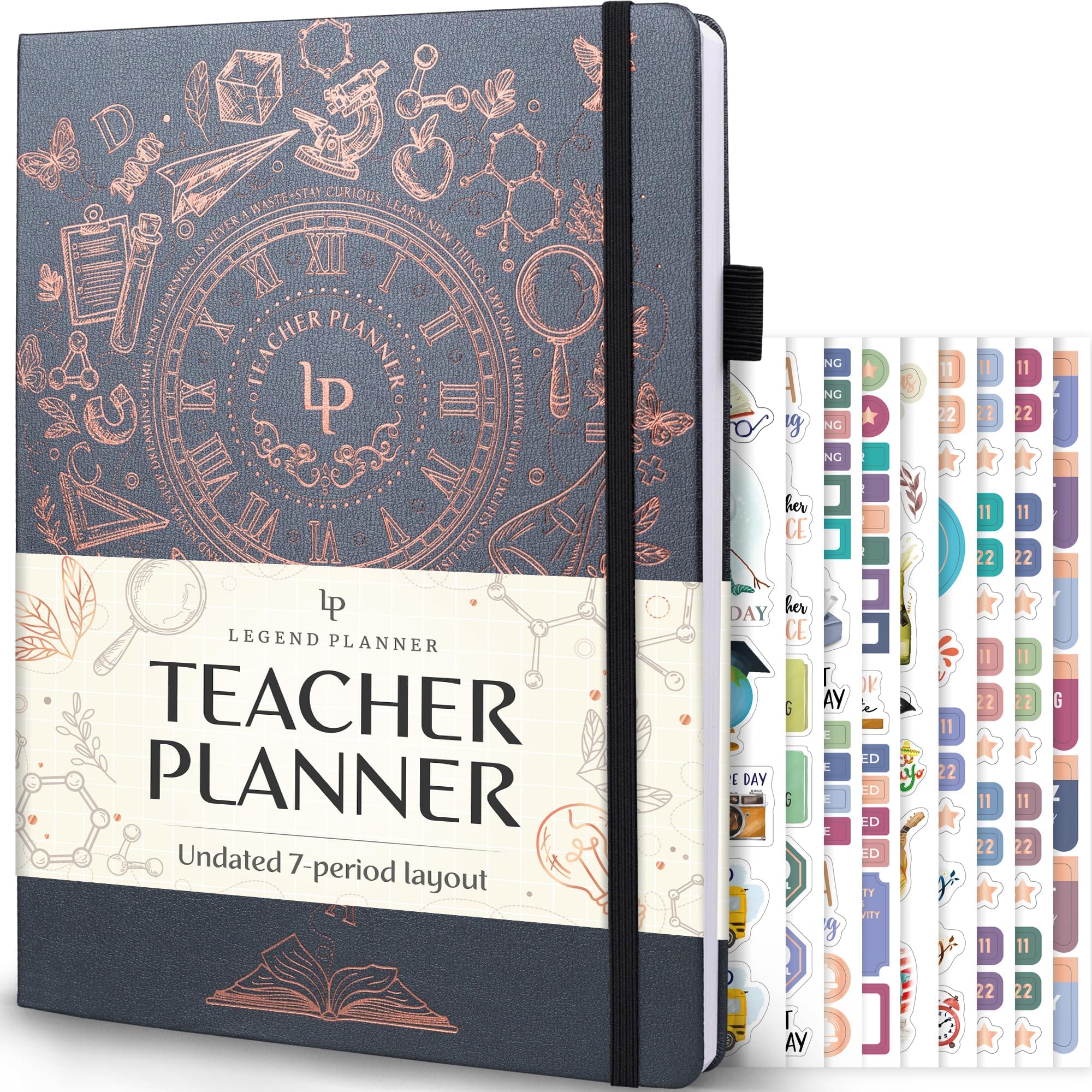 Legend Teacher Planner – Undated Lesson Plan Book for Teachers with Weekly & Monthly Calendars - Classroom Organization & School Year Planner – 21.5 x 28cm Hardcover (Mystic Grey) — image 1