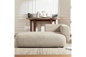 KHSDJSRUY Upholstered Chaise Lounge Indoor for Living Room Bedroom Office Chaise Lounge Sofa：Boucle Fabric Modern Leisure Sofa Recliner Chair Sleeper Indoor (Left Hand Camel)