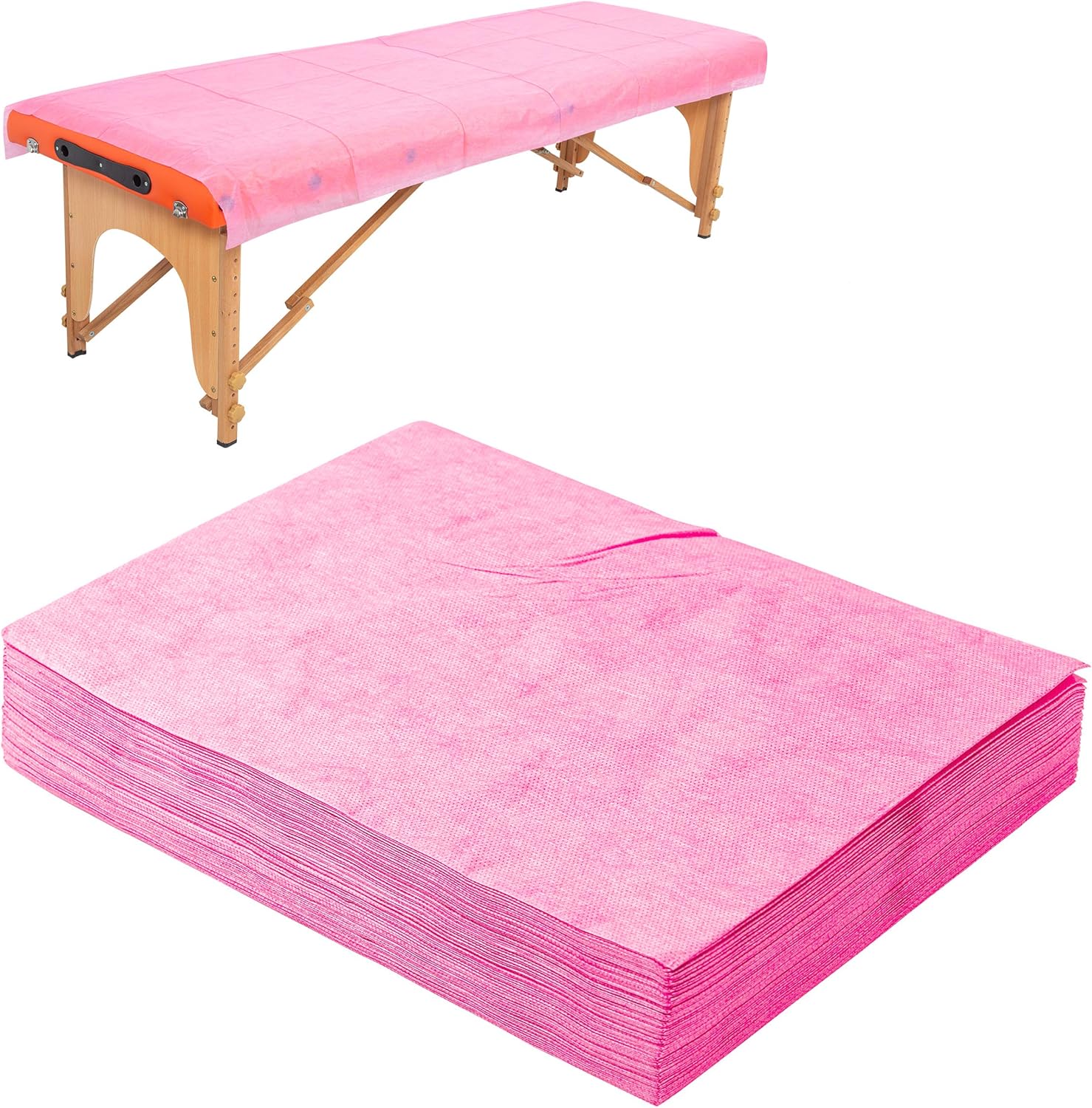 Disposable SPA Bed Sheets Beauty Salon Hotel Massage Table Sheet Waterproof Oil-Proof Travel Breathable Non-Woven Bed Cover Mattress,31" x 70", 20 PCS (Pink): Health & Personal Care