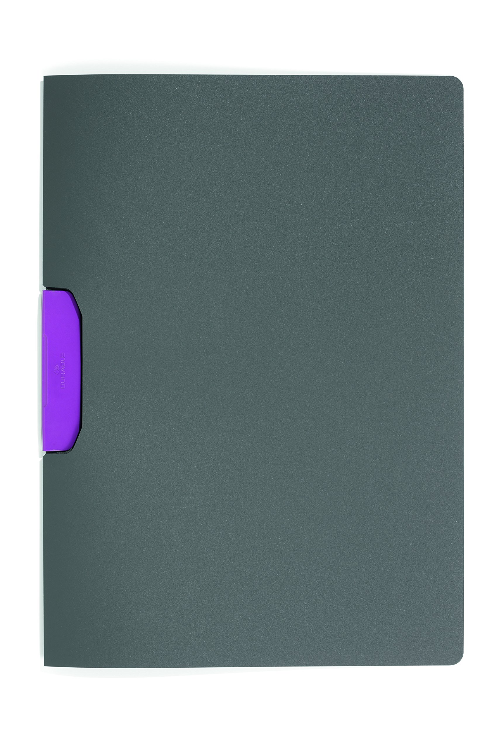 Durable 230408 Clip Folder Duraswing Color for 30 Sheets DIN A4, Bag 5-Piece, Anthracite with Pink Clip