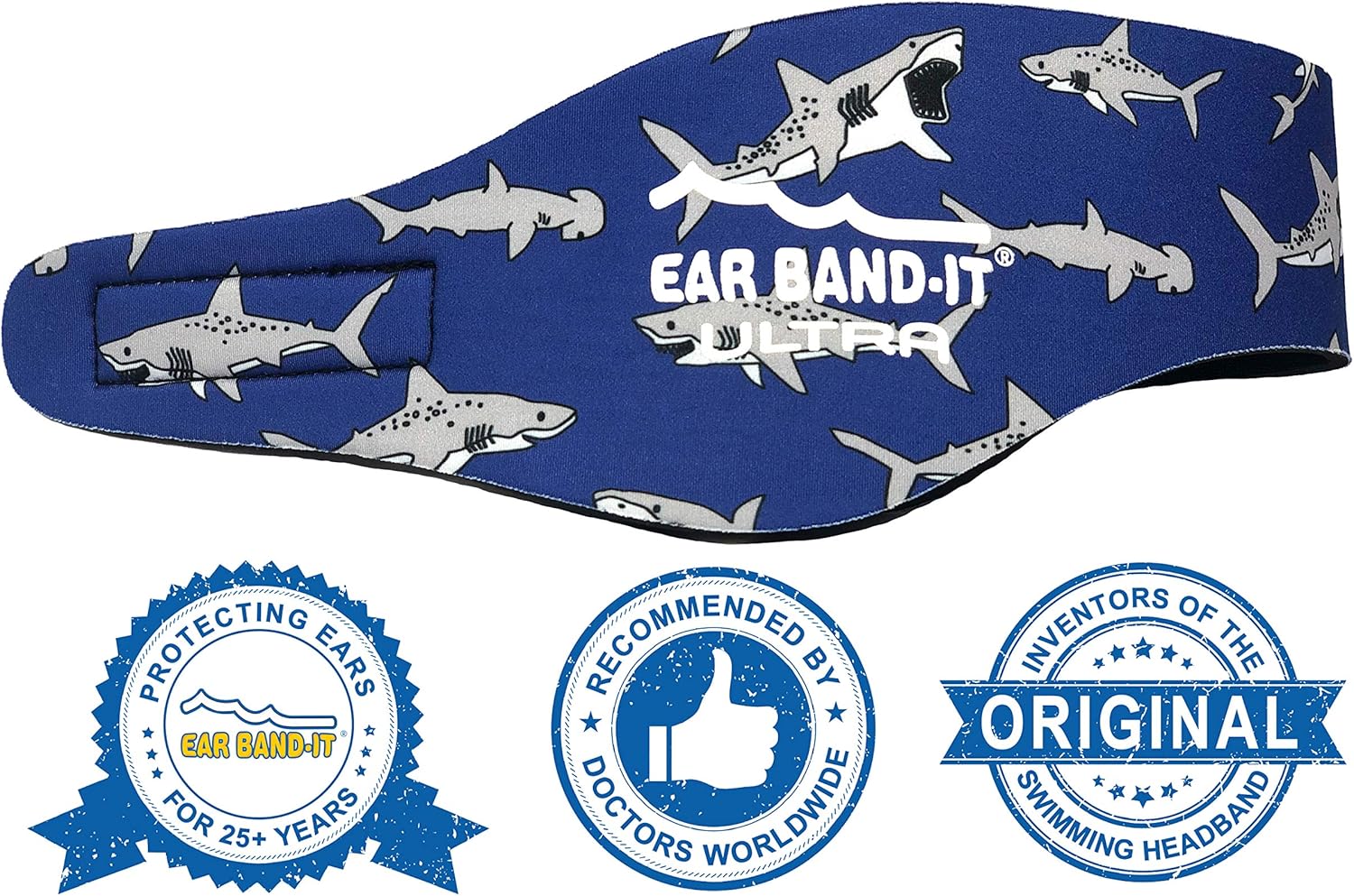 Ear Band-It Ultra Swimming Headband - Best Swimmer's Headband - Keep Water Out, Hold Earplugs in - Doctor Recommended - Secure Ear Plugs - Invented by ENT Physician : Sports & Outdoors