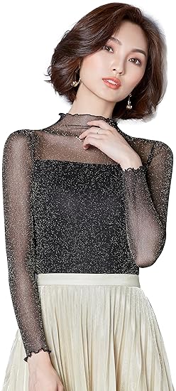 sheer lace turtleneck