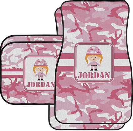 Amazon Com Rnk Shops Pink Camo Car Floor Mats Set 2 Front 2