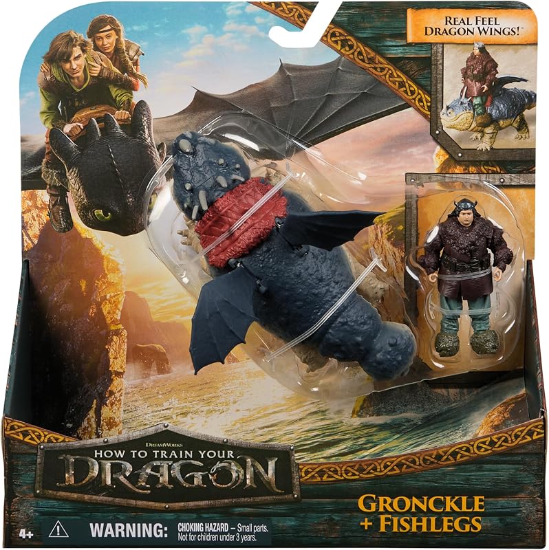 - Pack Figura Dragón y Vikingo: Gronkel y Patapez de Cómo Entrenar a Tu Dragón - Figuras de Acción Articuladas - Juguetes Niños 4 Años + - Regalo Niño 4 Años +