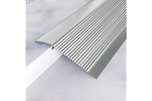 Heainaiyoo Metal Floor Transition Strip, Aluminum Threshold for Doorways, for Gap from 0.4″to 1.6″, for Doorways Tile Wood Vinyl Laminates, Size 36in x 4in x 1.32 in (Silver, 1pack)