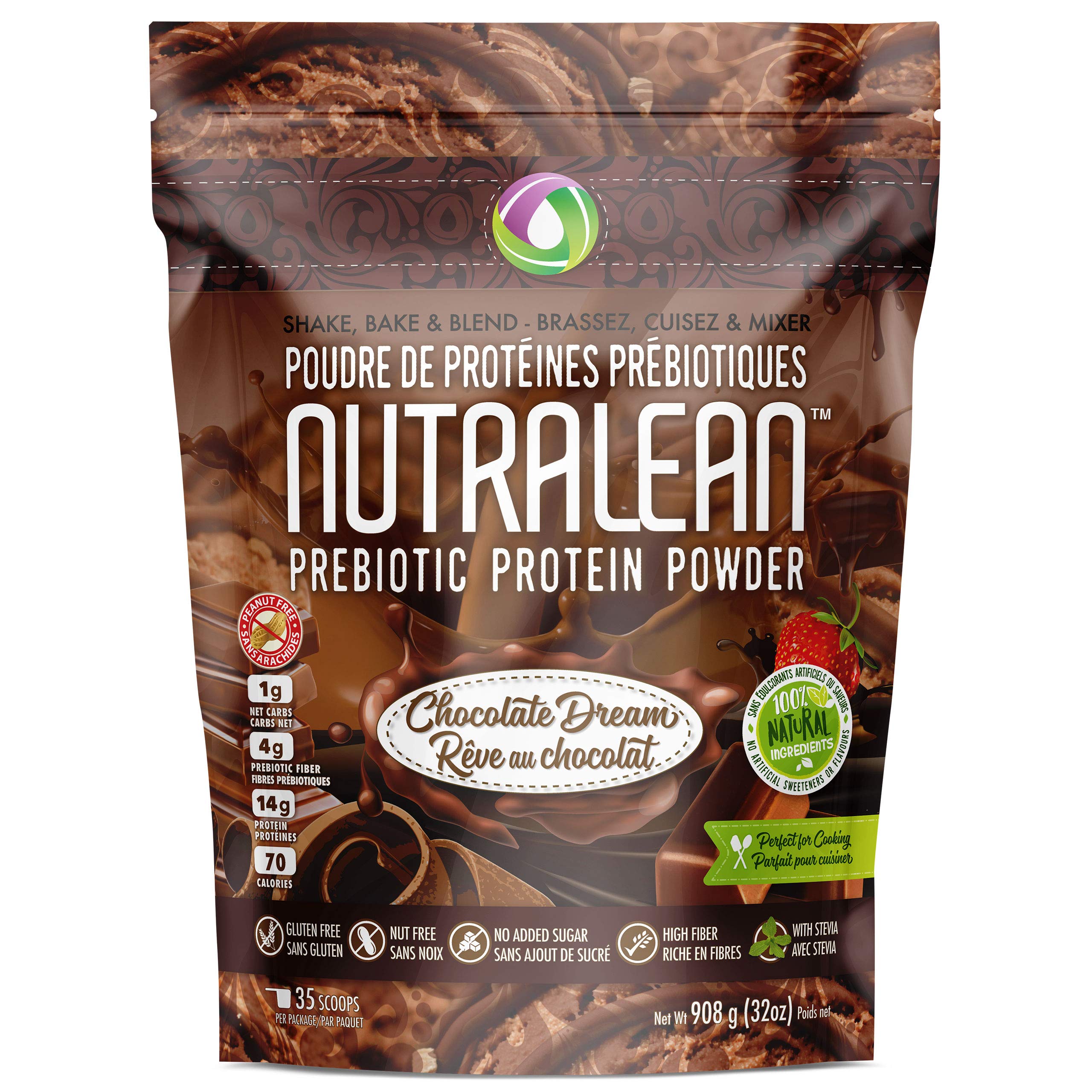 NUTRALEAN Whey Protein + Prebiotic Fiber Keto Meal Replacement Shakes